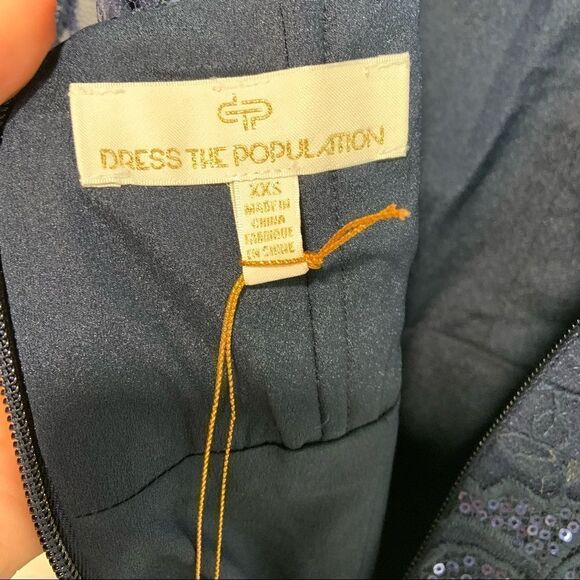 NWT Dress The Population Roseanna Navy Lace Dress Size XXS (R4) - Picture 12 of 12